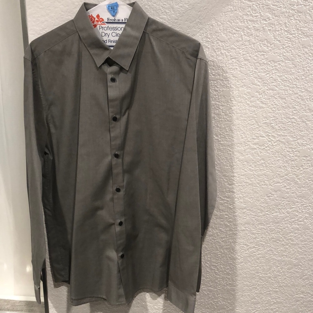 H&M slim fit easy iron grey dress shirt